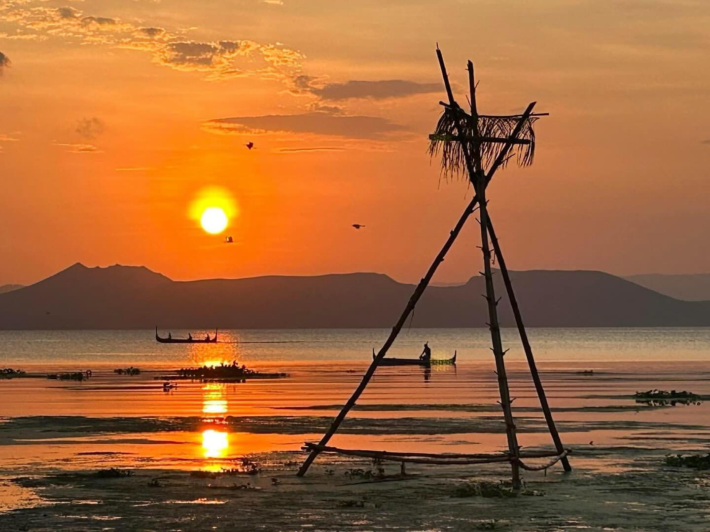 Sunset over Taal Lake at Kapusod